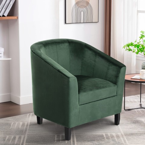 Armchair classic living room fabric velvet green Cookie Lux Promotion