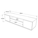 Modern Design 3 Doors TV Stand 180cm White Wood Nirrat Discounts