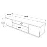 Modern Design 3 Doors TV Stand 180cm White Wood Nirrat Discounts