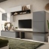 Infinity 06 Modern Entertainment Wall Unit, White, Gray, Black Promotion