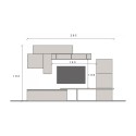 Infinity 06 Modern Entertainment Wall Unit, White, Gray, Black On Sale
