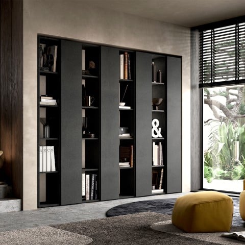 Wall open shelf modern design black Living Room Infinity 11 Promotion