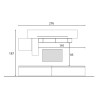 Modern White Gloss TV Wall Unit with Wood Shelf, Infinity 17 On Sale