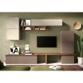 Contemporary White and Gray Wood TV Wall Unit Infinity 19 Promotion