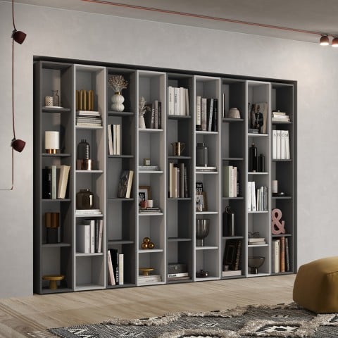 White Black Modern Living Room Wall Design Library Infinity 35 Promotion