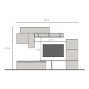 Wall-Mounted TV Unit with Black and White Wooden Shelves Infinity 46 Offers