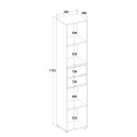 Office Living Room Bookcase, 2 Drawers, 4 Shelves, 36x30x171cm, Reiff Characteristics