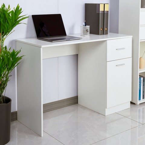 Modern space-saving office desk with door drawer 110x45x77cm Lythes Promotion