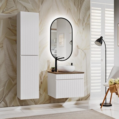 Bathroom wall-hung mobile space-saving sink countertop mirror Wiki 80 SA Promotion