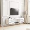 Suspended TV stand modern minimal style white black wood Elano Sale