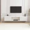 Suspended TV stand modern minimal style white black wood Elano 