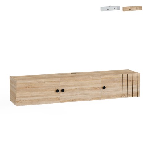 Suspended White Wood Modern Design 150x32x28cm Leo Promotion