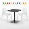 KIWI Set Made of a 70x70cm Black Square Table and 2 Colourful Gruvyer Chairs Offers