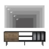 Modern living room TV unit 160 cm door shelves white black Kostan. Cheap