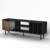 Modern living room TV unit 160 cm door shelves white black Kostan. Catalog