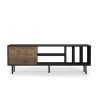 Modern living room TV unit 160 cm door shelves white black Kostan. Bulk Discounts