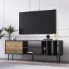 Modern living room TV unit 160 cm door shelves white black Kostan. Choice Of