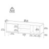 Modern living room TV unit 160 cm door shelves white black Kostan. 