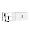Modern TV Stand, 150 cm, White Gloss Black, 2 Doors, Hyeres On Sale
