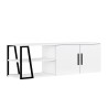 Modern TV Stand, 150 cm, White Gloss Black, 2 Doors, Hyeres On Sale