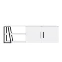 Modern TV Stand, 150 cm, White Gloss Black, 2 Doors, Hyeres Offers