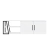 Modern TV Stand, 150 cm, White Gloss Black, 2 Doors, Hyeres Offers