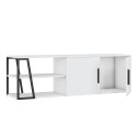Modern TV Stand, 150 cm, White Gloss Black, 2 Doors, Hyeres Sale