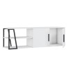 Modern TV Stand, 150 cm, White Gloss Black, 2 Doors, Hyeres Sale