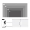 Modern TV Stand, 150 cm, White Gloss Black, 2 Doors, Hyeres Bulk Discounts