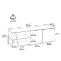 Modern TV Stand, 150 cm, White Gloss Black, 2 Doors, Hyeres Choice Of