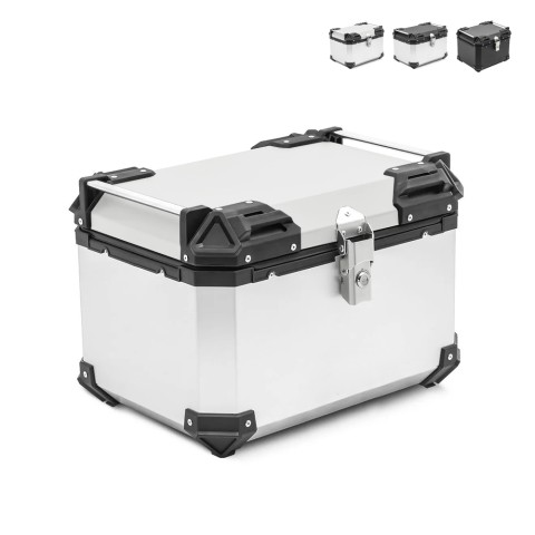 Motorcycle universal 46 liter aluminum top case with Voyager plate Promotion