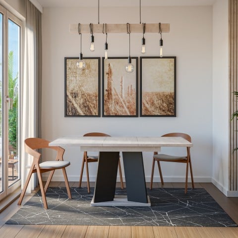 Extendable modern design dining table 120-160x90cm Mufo K350 Promotion