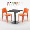 KIWI Set Made of a 70x70cm Black Square Table and 2 Colourful Paris Chairs Discounts