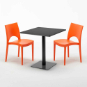 KIWI Set Made of a 70x70cm Black Square Table and 2 Colourful Paris Chairs Cost