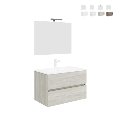 Mobile with mirror bathroom modern 80 cm sink 2 drawers Easy 80 Promotion