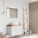 White Wall-Mounted Bathroom Vanity 80 cm with Countertop Basin City 80 Promotion