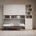 Kando E White Horizontal Single Murphy Bed with Mattress, Space-Saving Design Sale