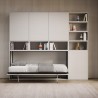 Kando E White Horizontal Single Murphy Bed with Mattress, Space-Saving Design Sale