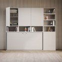 Kando E White Horizontal Single Murphy Bed with Mattress, Space-Saving Design Bulk Discounts