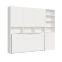 Kando E White Horizontal Single Murphy Bed with Mattress, Space-Saving Design Offers