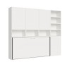 Kando E White Horizontal Single Murphy Bed with Mattress, Space-Saving Design Offers