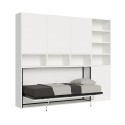 Kando E White Horizontal Single Murphy Bed with Mattress, Space-Saving Design On Sale