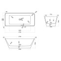 Arkoi Modern Freestanding Rectangular Clawfoot Bathtub 170x75 Discounts
