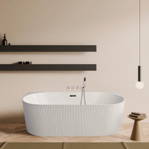 Oval Freestanding Wall-Mounted Bathtub 170x80cm Delo Promotion