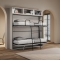 Modern Space-Saving White Murphy Bunk Bed Kando L Promotion