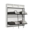 Modern Space-Saving White Murphy Bunk Bed Kando L On Sale
