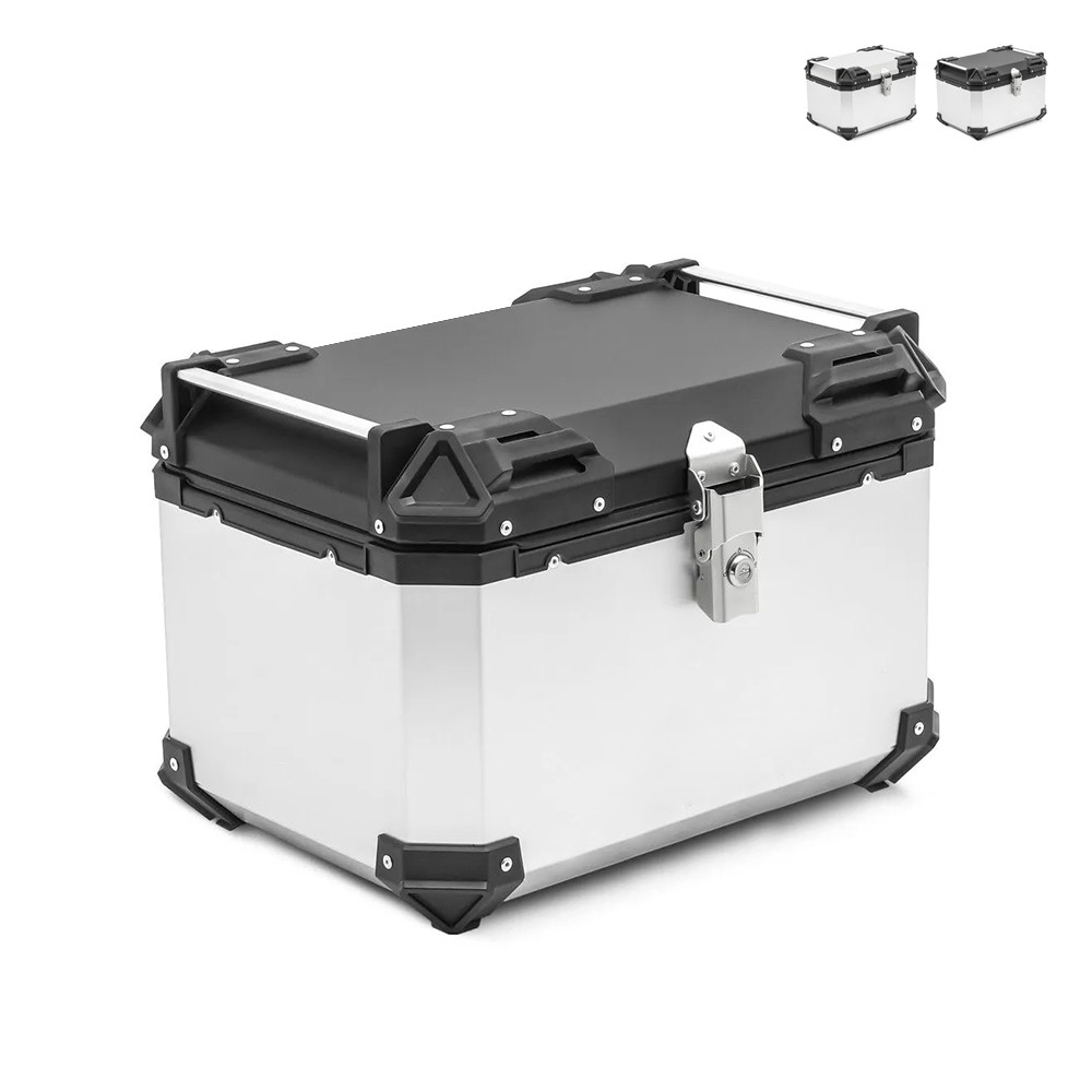 Motorcycle universal 46 liter aluminum top case with Voyager plate