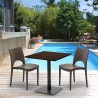 Melon Set Made of a 70x70cm Wooden Square Table and 2 Colourful Paris Chairs Cheap