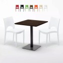 Melon Set Made of a 70x70cm Wooden Square Table and 2 Colourful Paris Chairs Discounts