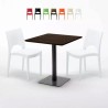 Melon Set Made of a 70x70cm Wooden Square Table and 2 Colourful Paris Chairs Discounts